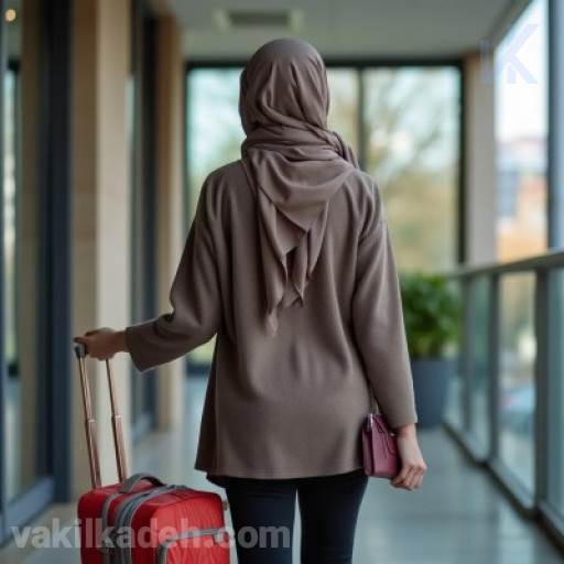 زن در حال ترک منزل