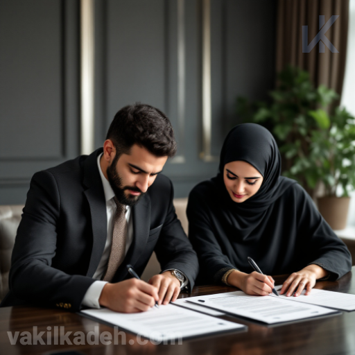 زن و مرد در حال طلاق توافقی